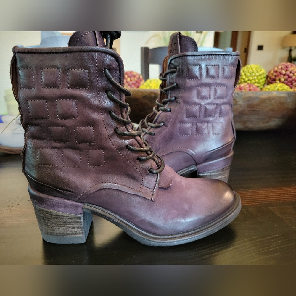 NIB A.S.98 Jalen Women's Purple Lace-Up Ankle Boots 40